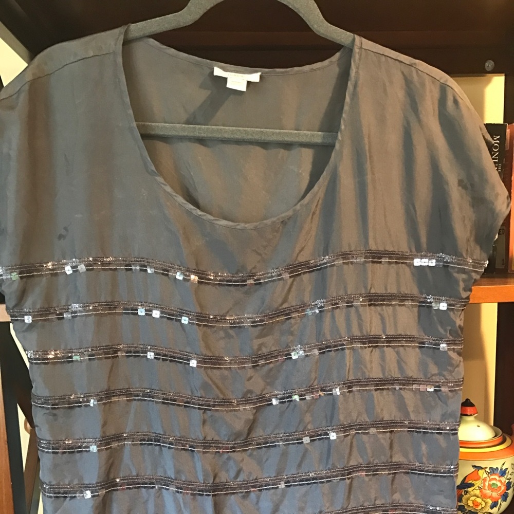 J. Crew short sleeve silk top